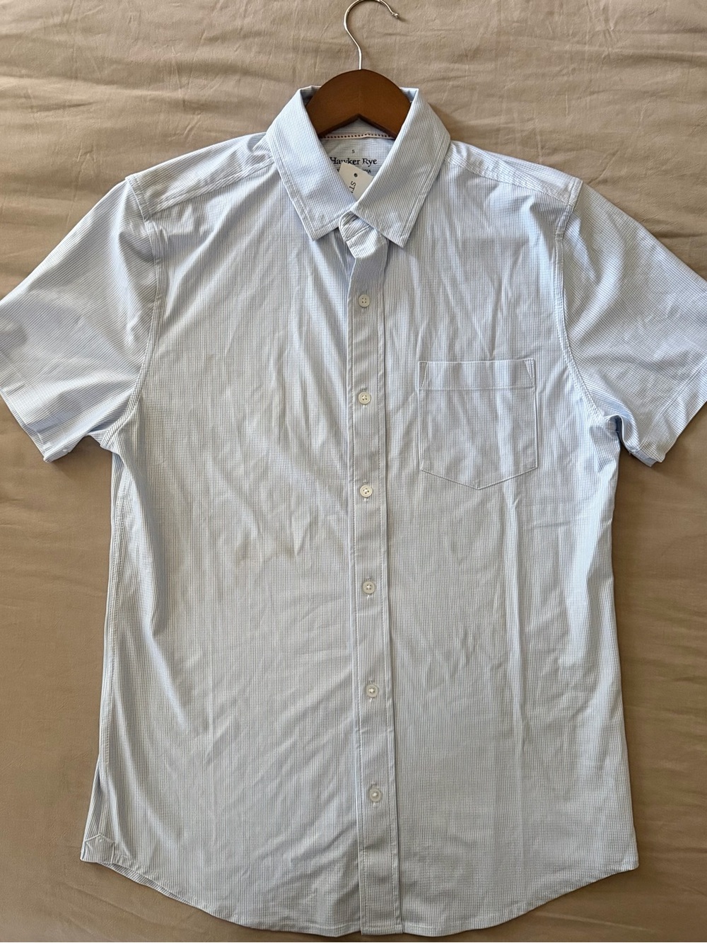 Hawker Rye Short Sleeve Micro Stripe Button Down Shirt Small